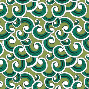 Waves sea green