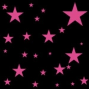 Pink Glowing Stars on Black Sky