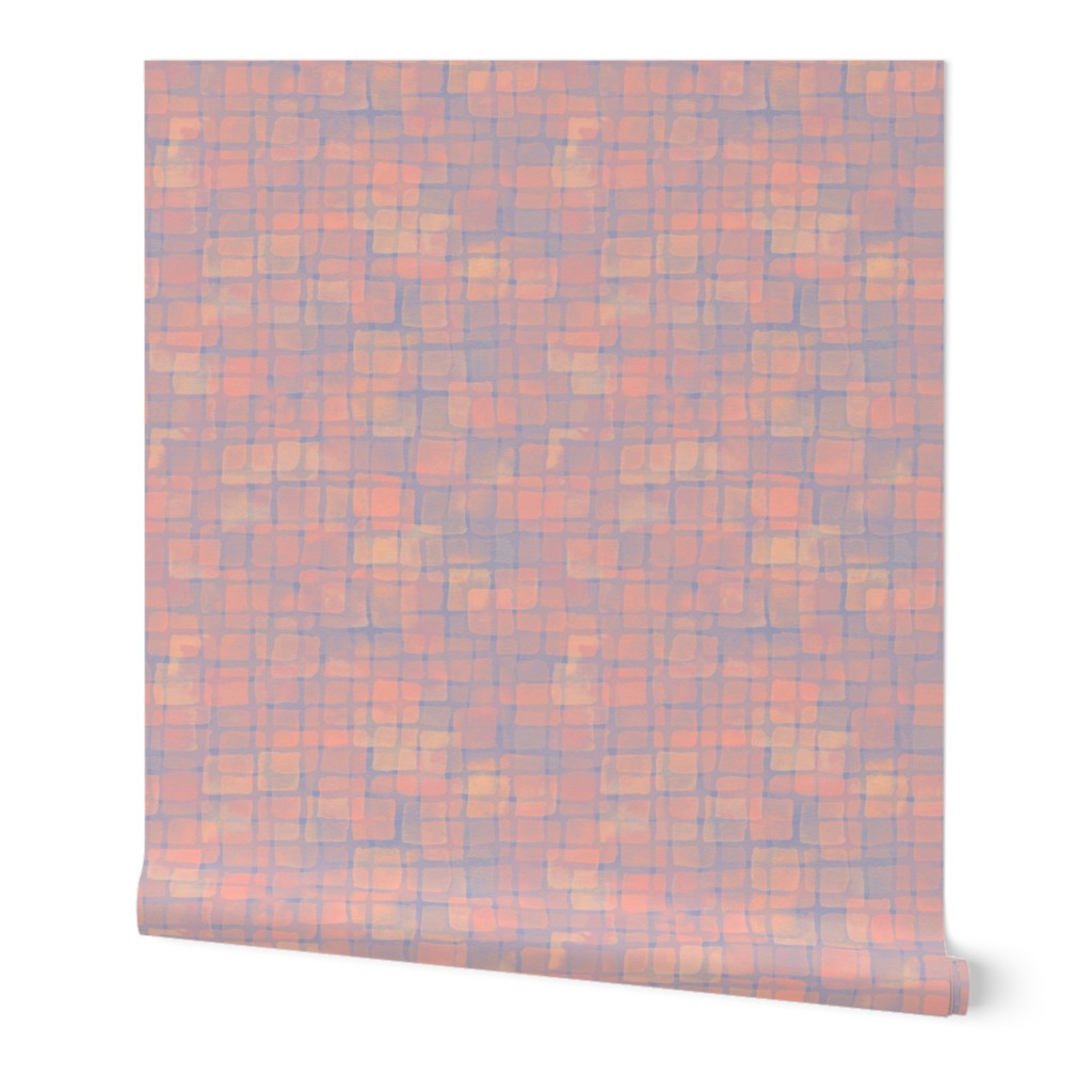 double tile in orange, gold and blue