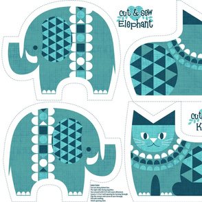 elephant kitty blue