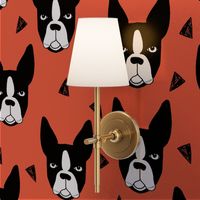 boston terriers // boston terrier dog breed dogs dog breed fabric cute coral dogs