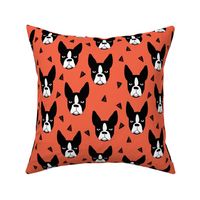 boston terriers // boston terrier dog breed dogs dog breed fabric cute coral dogs