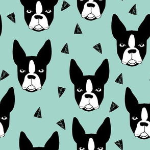 boston terrier // mint boston terriers cute dog best dog fabric