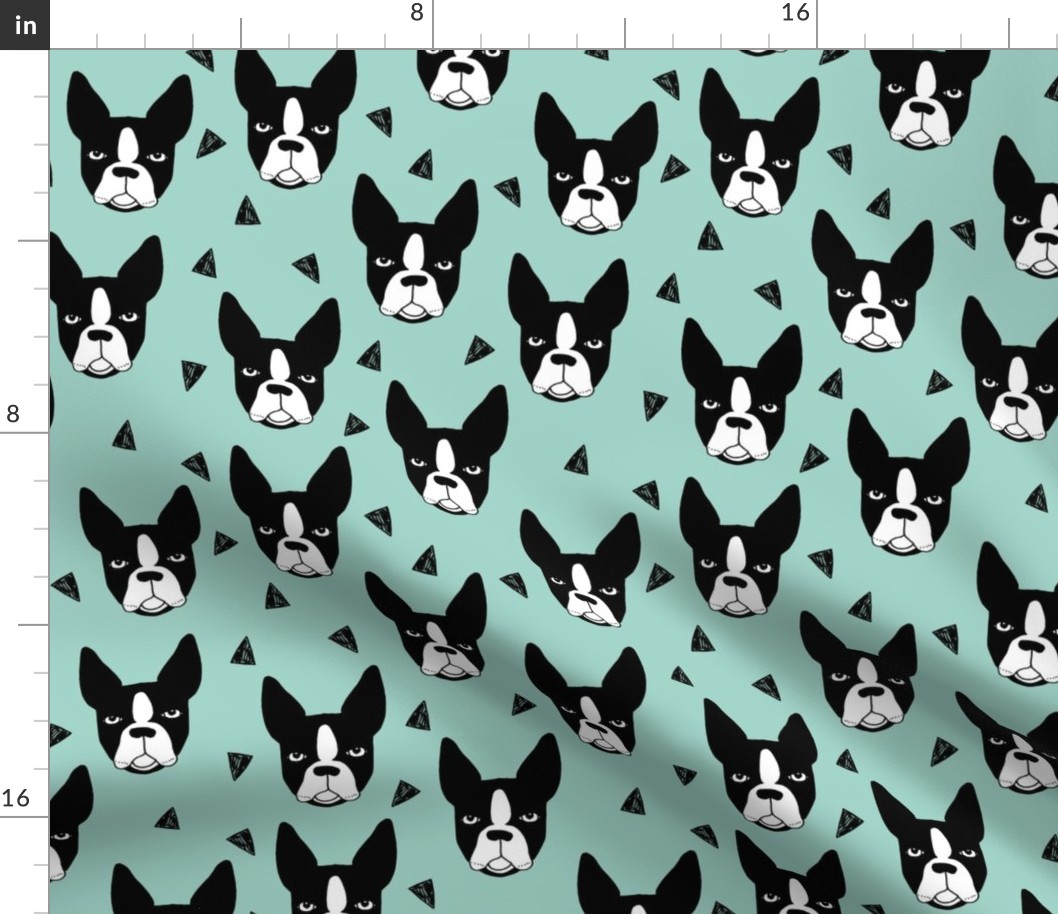 boston terrier // mint boston terriers cute dog best dog fabric