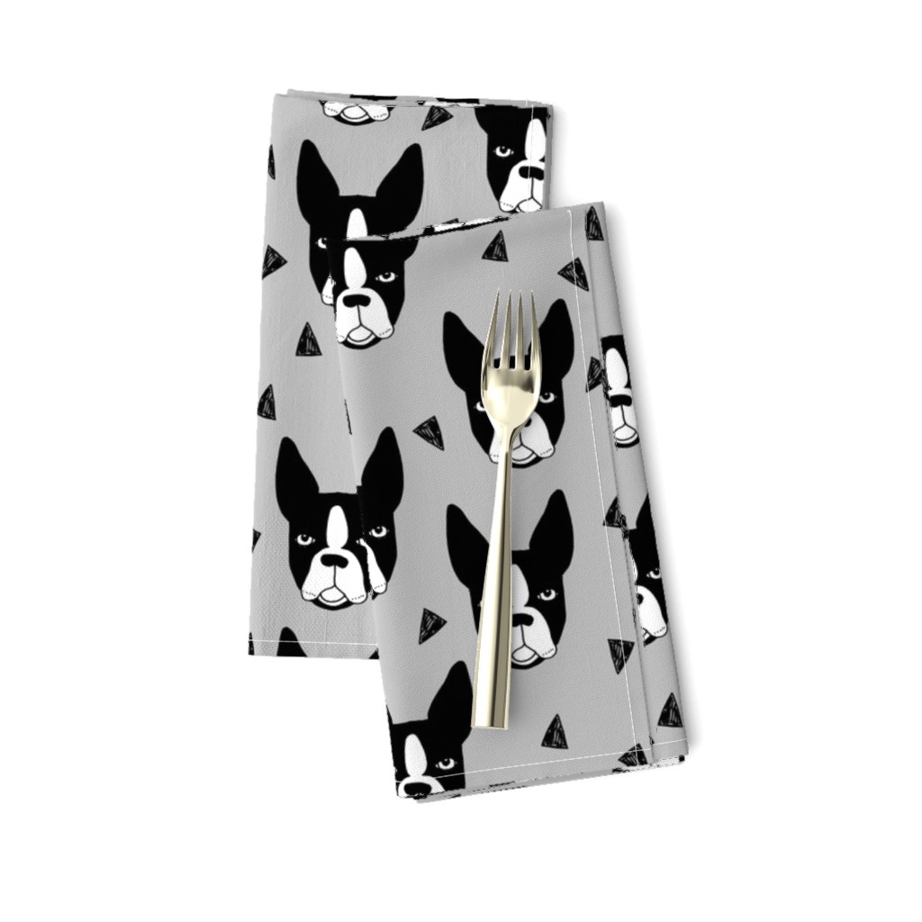 boston terrier // grey boston terrier dog cute pet dog breed fabric