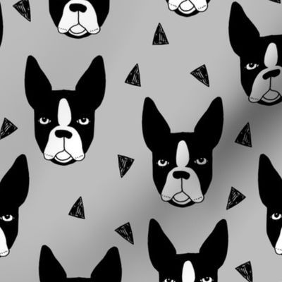 boston terrier // grey boston terrier dog cute pet dog breed fabric