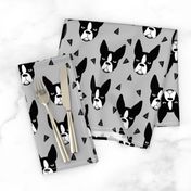 boston terrier // grey boston terrier dog cute pet dog breed fabric