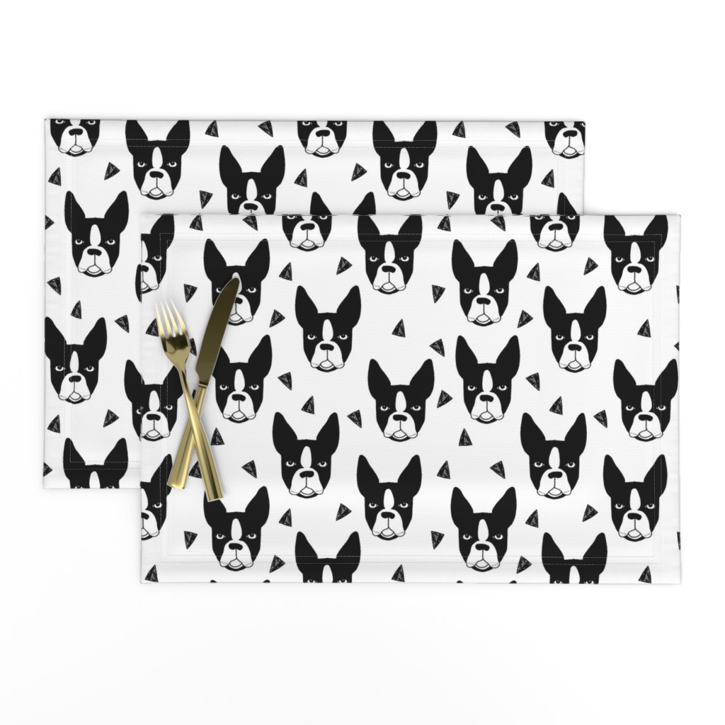 boston terrier // boston terrier dog black and white illustration