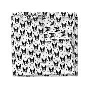 boston terrier // boston terrier dog black and white illustration