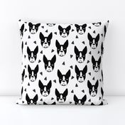 boston terrier // boston terrier dog black and white illustration