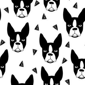 boston terrier // boston terrier dog black and white illustration