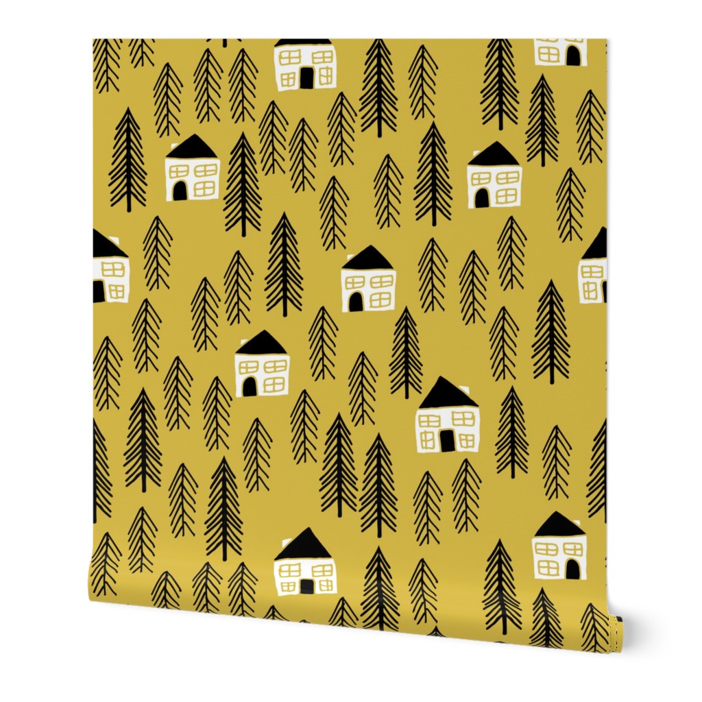 cabin // forest trees woodland mustard outdoors camping