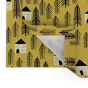 cabin // forest trees woodland mustard outdoors camping