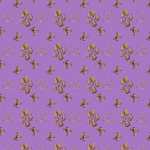 Muddy paw prints - purple