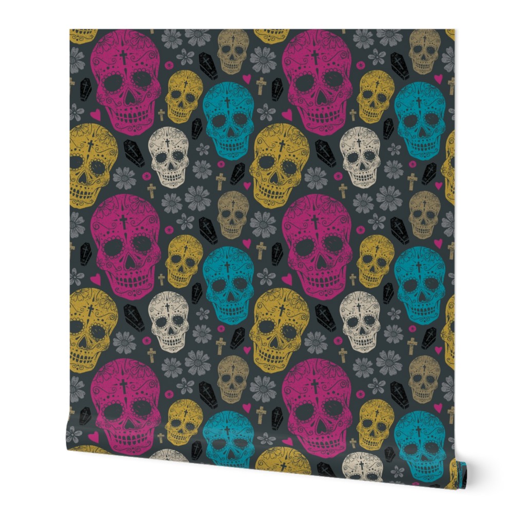 skulls and flowers