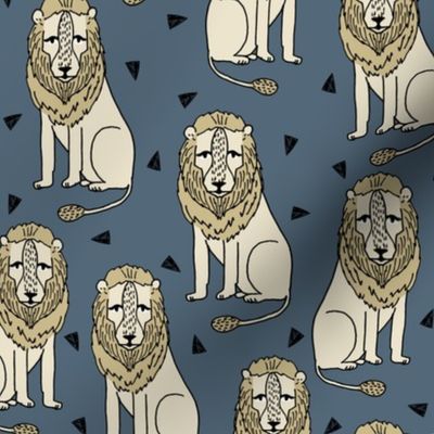 lion // lion safari lions kids safari zoo boys blue and yellow kids zoo nursery baby boy