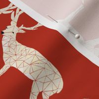 Christmas Deer - Dark Red - RailRoad