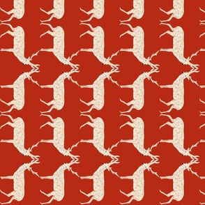 Christmas Deer - Dark Red - RailRoad