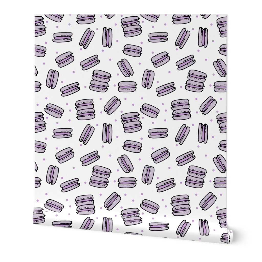 macaron // sweet pastel purple macarons sweets bakery girls fabric