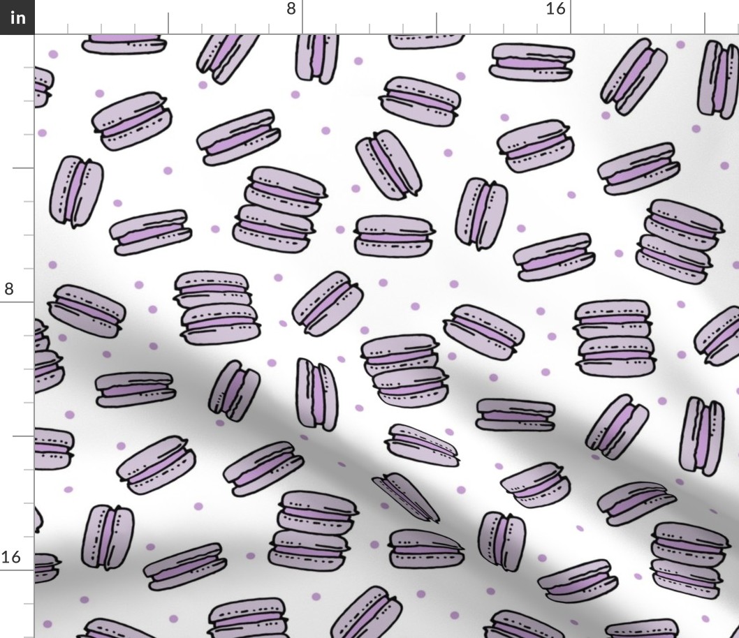 macaron // sweet pastel purple macarons sweets bakery girls fabric