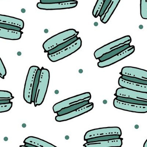 macaron // french bakery mint cute pastel girls girly cute sweets fabric