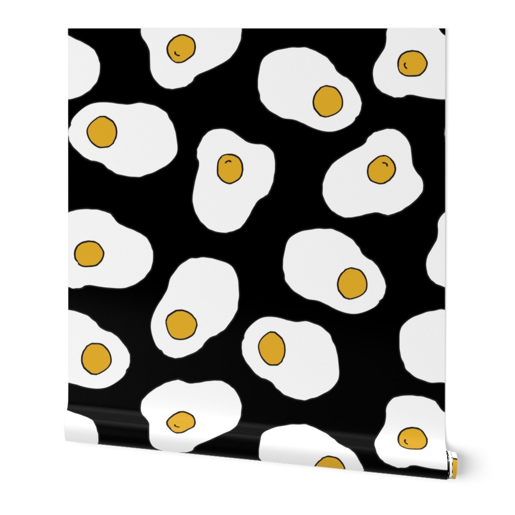 eggs // black and white food print breakfast kitchen food brunch novelty print