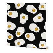 eggs // black and white food print breakfast kitchen food brunch novelty print