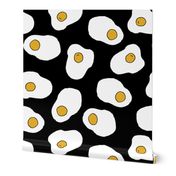 eggs // black and white food print breakfast kitchen food brunch novelty print