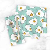 eggs // mint egg print breakfast food eggs and bacon egg fried egg 