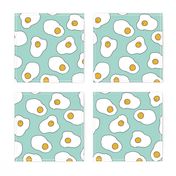 eggs // mint egg print breakfast food eggs and bacon egg fried egg 