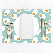 eggs // mint egg print breakfast food eggs and bacon egg fried egg 