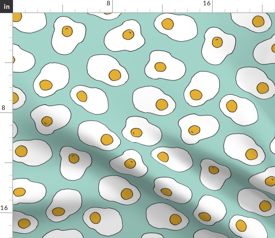 eggs // mint egg print breakfast food eggs and bacon egg fried egg 