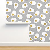 eggs // eggs egg grey food novelty funny quirky food print