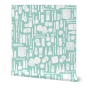 makeup // mint fabric makeup design beauty fabrics