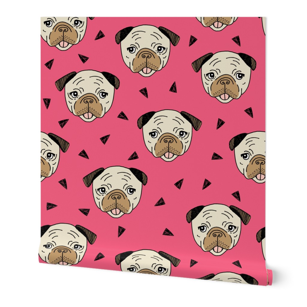 Pugs - French Rose by Andrea Lauren 