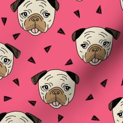 Pugs - French Rose by Andrea Lauren 