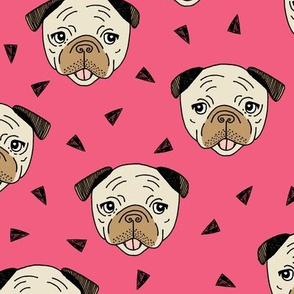 Pugs - French Rose by Andrea Lauren 