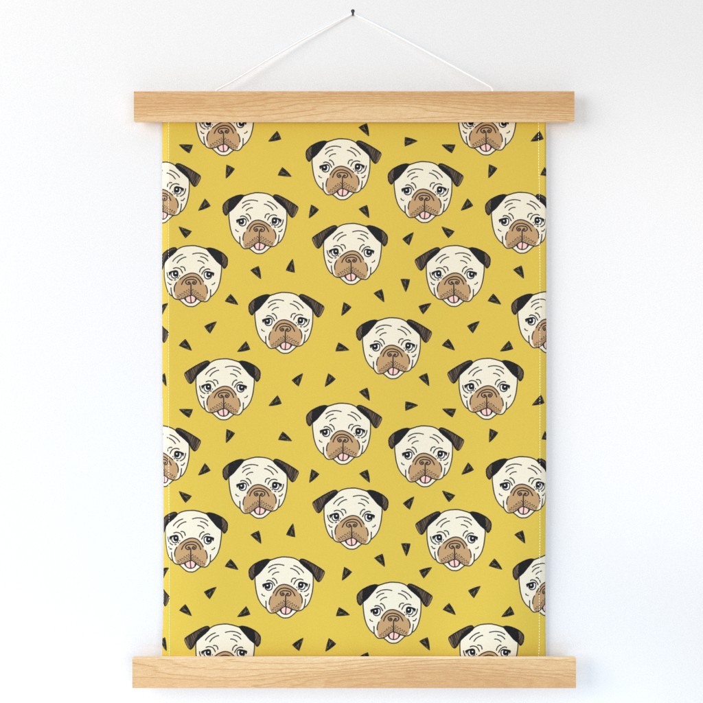 Pugs - Mustard by Andrea Lauren 