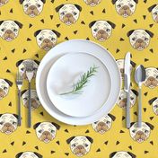 Pugs - Mustard by Andrea Lauren 