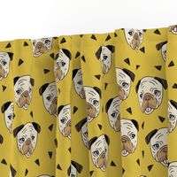 Pugs - Mustard by Andrea Lauren 