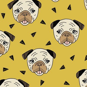 Pugs - Mustard by Andrea Lauren 