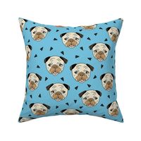 Pugs - Soft Blue by Andrea Lauren 