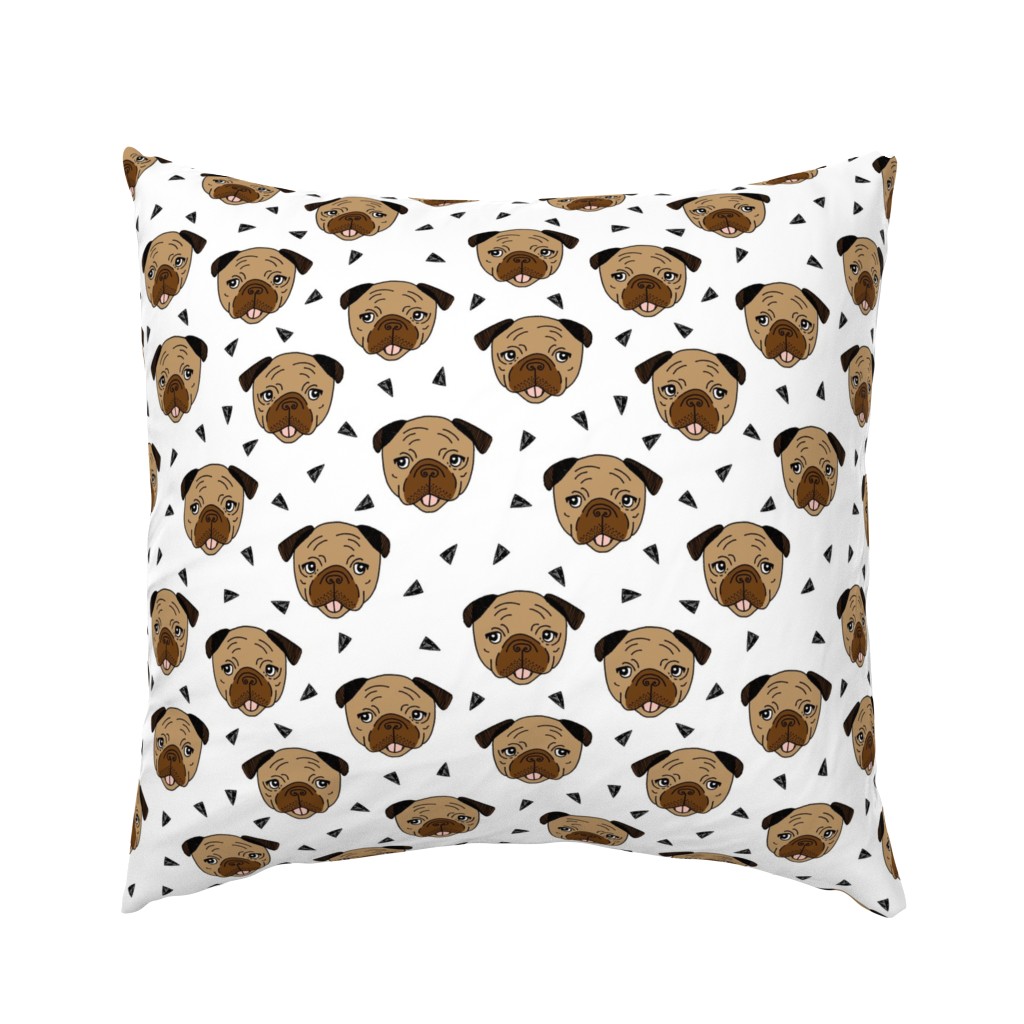 Pugs fabric // dog dogs - Brown by Andrea Lauren 