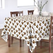 Pugs fabric // dog dogs - Brown by Andrea Lauren 