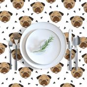 Pugs fabric // dog dogs - Brown by Andrea Lauren 