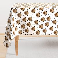 Pugs fabric // dog dogs - Brown by Andrea Lauren 