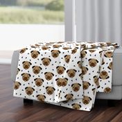 Pugs fabric // dog dogs - Brown by Andrea Lauren 