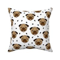 Pugs fabric // dog dogs - Brown by Andrea Lauren 