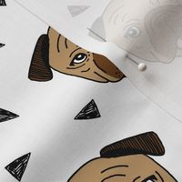 Pugs fabric // dog dogs - Brown by Andrea Lauren 