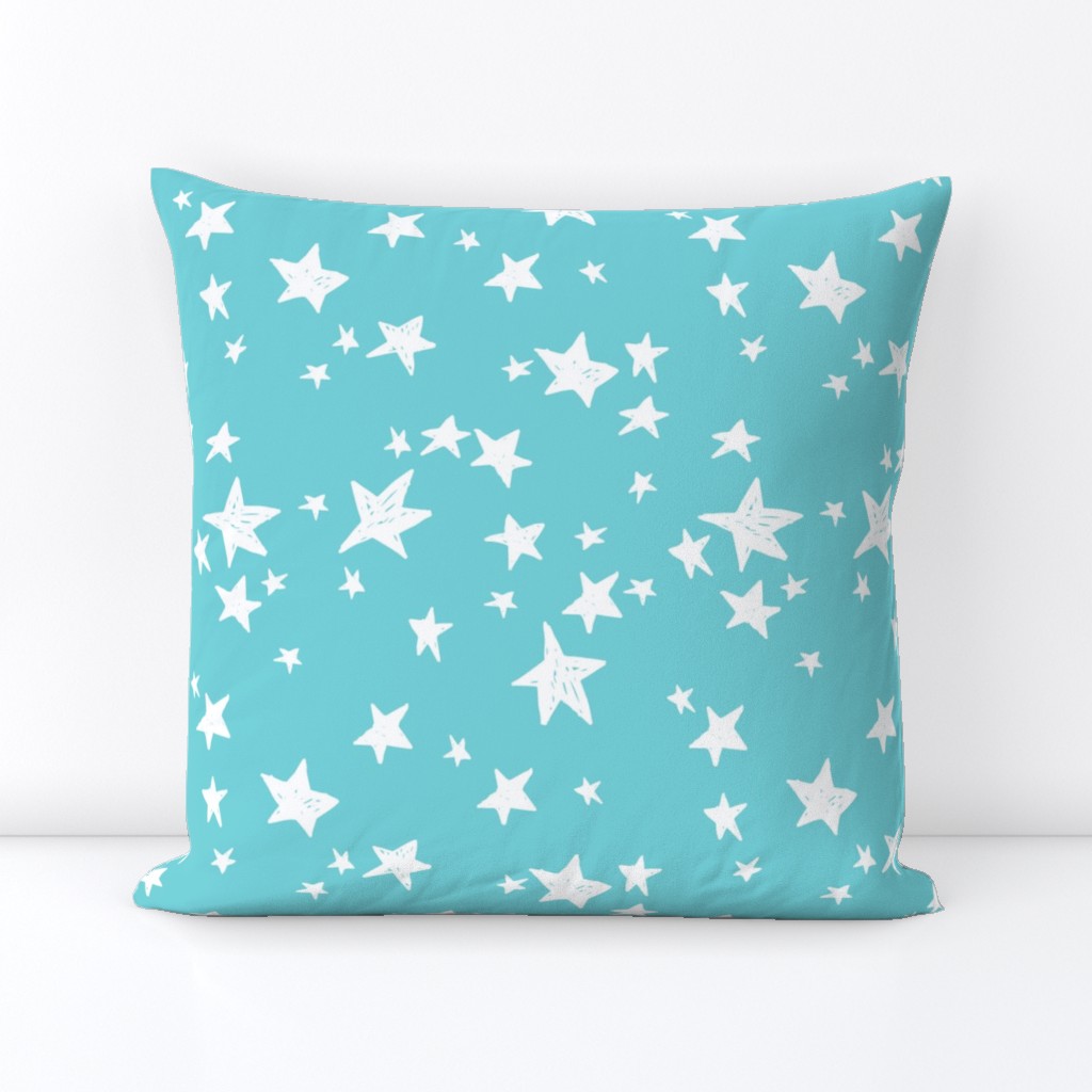 stars // aqua star fabric nursery design